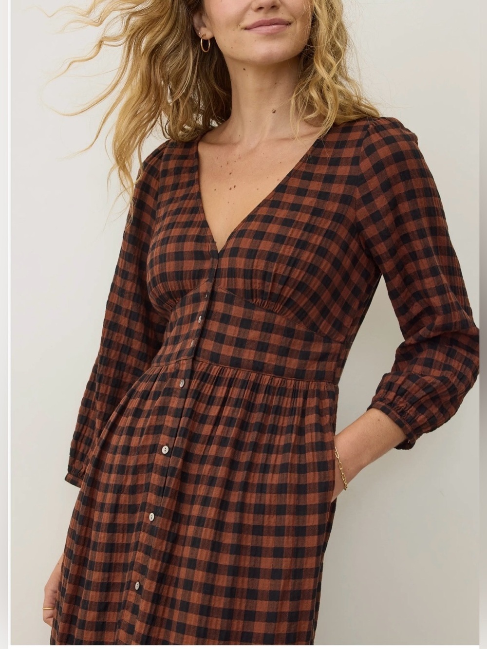 Marine layer Maeve Plaid Long Sleeve Maxi Dress - Picture 14 of 14